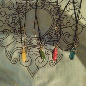 Healing crystal hexagon necklaces